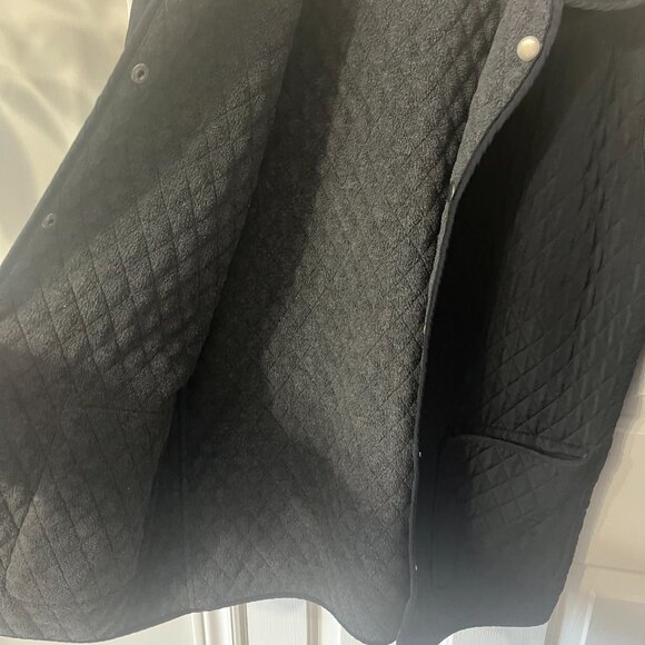 Vintage Penman's Quilted Black Grey Fleece Reversible Chore Jacket Women's Small - Picture 7 of 11